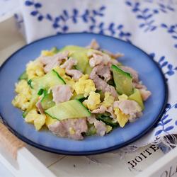 黄瓜鸡蛋炒肉片的做法[图]