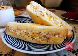 鸡蛋火腿三明治的做法图解7