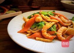 杂蔬海鲜炒乌冬面的做法图解8