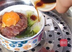 ＃蒸菜＃蛋黄腊肉饼蒸饭的做法图解8