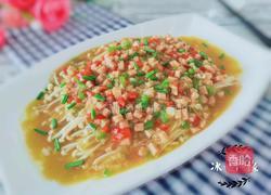 午餐肉蒸金针菇的做法图解1