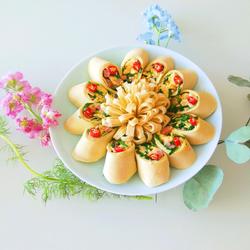 新文美食 鸡蛋韭菜豆皮花的做法[图]