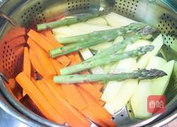 酱汁芦笋蒸胡萝卜土豆的做法图解5