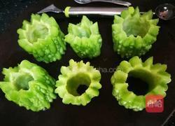 #蒸菜#黄金玉米苦瓜酿的做法图解3