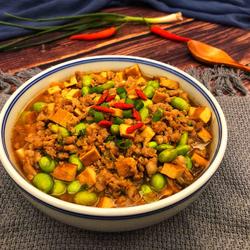 毛豆肉末蒸豆腐的做法[图]