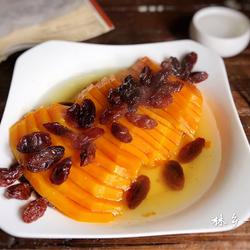 葡萄干蒸南瓜的做法[图]