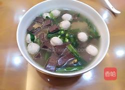 青菜肉丸牛血汤的做法图解5