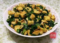 豆腐炒韭菜的做法图解5
