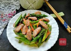 香肠炒芦笋的做法图解8