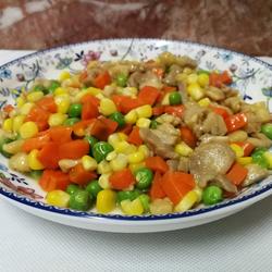 彩色豆炒鸡肉丁的做法[图]