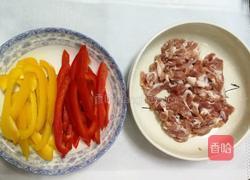 双色椒炒猪肉的做法图解1
