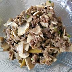 鲜蘑菇炒肉沫的做法[图]