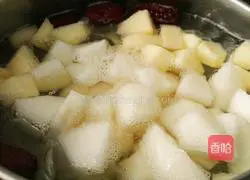 Illustration of how to make apple, snow pear and white fungus soup 9