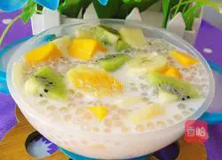 Illustration of how to make fruit milk sago 12