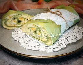 抹茶芒果毛巾卷