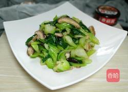油菜炒香菇的做法图解14