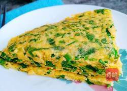 芹菜叶鸡蛋饼的做法图解8