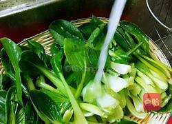 白玉菇炒青菜的做法图解1