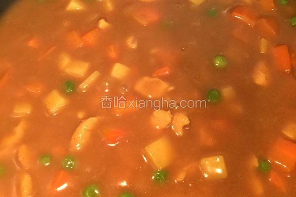 咖喱鸡肉浓稠版（土豆胡萝卜青豆）