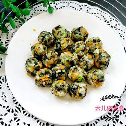 芝麻海苔蔬菜小饭团的做法[图]