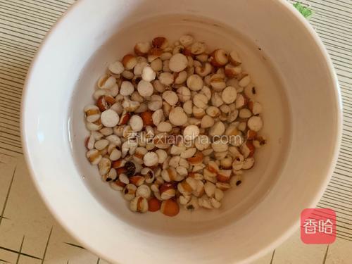 芡实、薏米、花生提前1小时，温水泡开；