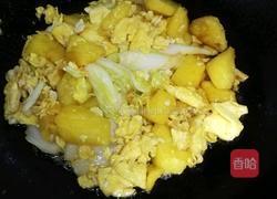 菠萝炒鸡蛋白菜的做法图解6