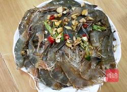 粉丝金针菇蒸基围虾的做法图解8