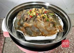 粉丝金针菇蒸基围虾的做法图解9