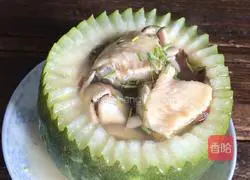 Illustration of how to make chicken wings and winter melon cup 15