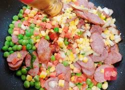 鲜蔬肉肠荷叶蒸饭的做法图解7