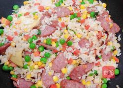 鲜蔬肉肠荷叶蒸饭的做法图解9