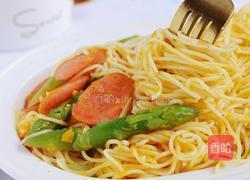 南瓜香肠芦笋意面的做法图解13