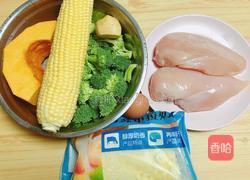 西兰花玉米鸡肉糕(芝士焗烤版)的做法图解1