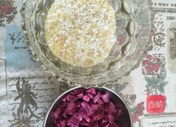  荷叶紫薯粥的做法图解2