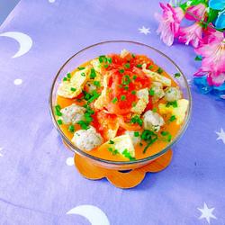 番茄鸡蛋肉圆汤