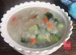 Illustration of how to make cucumber and dried shrimps porridge 12