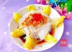 Illustration of how to make garlic vermicelli and baby cabbage 13