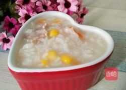 玉米胡萝卜肉片粥的做法图解7