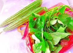 丝瓜炒地瓜叶的做法图解1