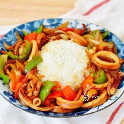 爆炒鱿鱼饭的做法[图]