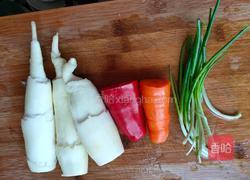 茭白毛豆炒肉丝的做法图解1