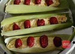 玉米叶裹糯米粉红枣玉米的香甜玉米粑粑的做法图解4