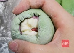 菠菜紫薯彩虹馒头的做法图解8