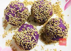 紫薯芝麻饼的做法图解5