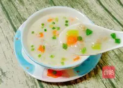 Illustration of how to make scallops, minced meat and vegetable porridge 19