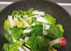 虾皮炒小油菜的做法图解4