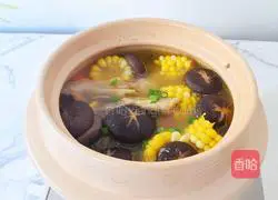 Illustration of how to make mushroom, corn, carrot and chicken soup 10