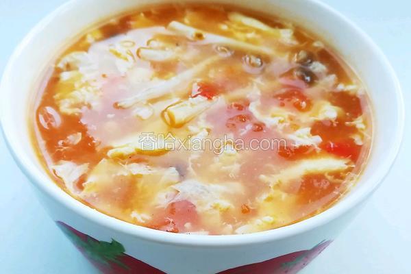 番茄蟹味菇蛋汤