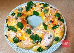 冬季—圣诞花环面包的做法图解22