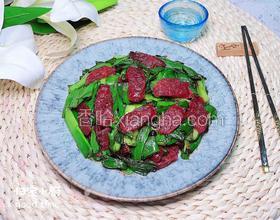 豆豉蒜苗炒臘腸